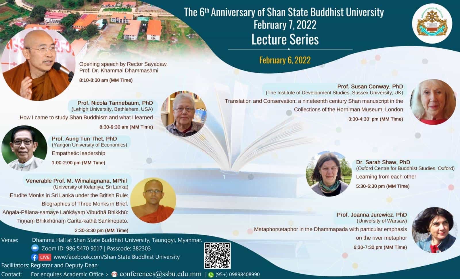 The 6th anniversary of Shan State Buddhist University (February 7, 2022)  Lecture Series